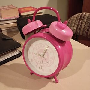 Victoria's Secret Vibrant Pink Twin Bell Clock